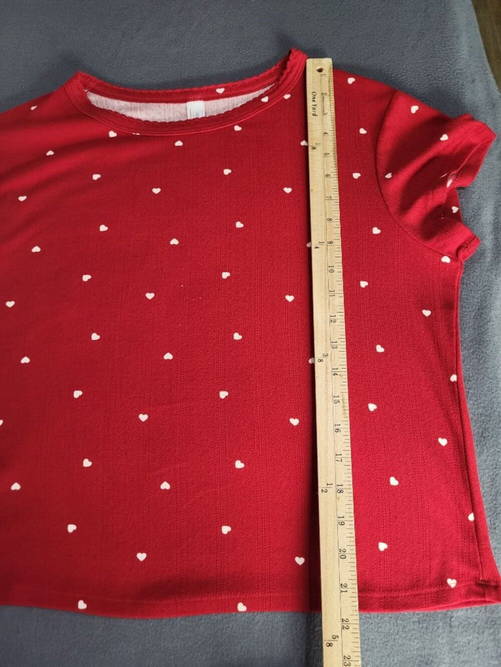 Auden Women's XXL Red with Hearts Pointelle Pajama Set Soft Loungewear Valentine - Picture 7 of 11